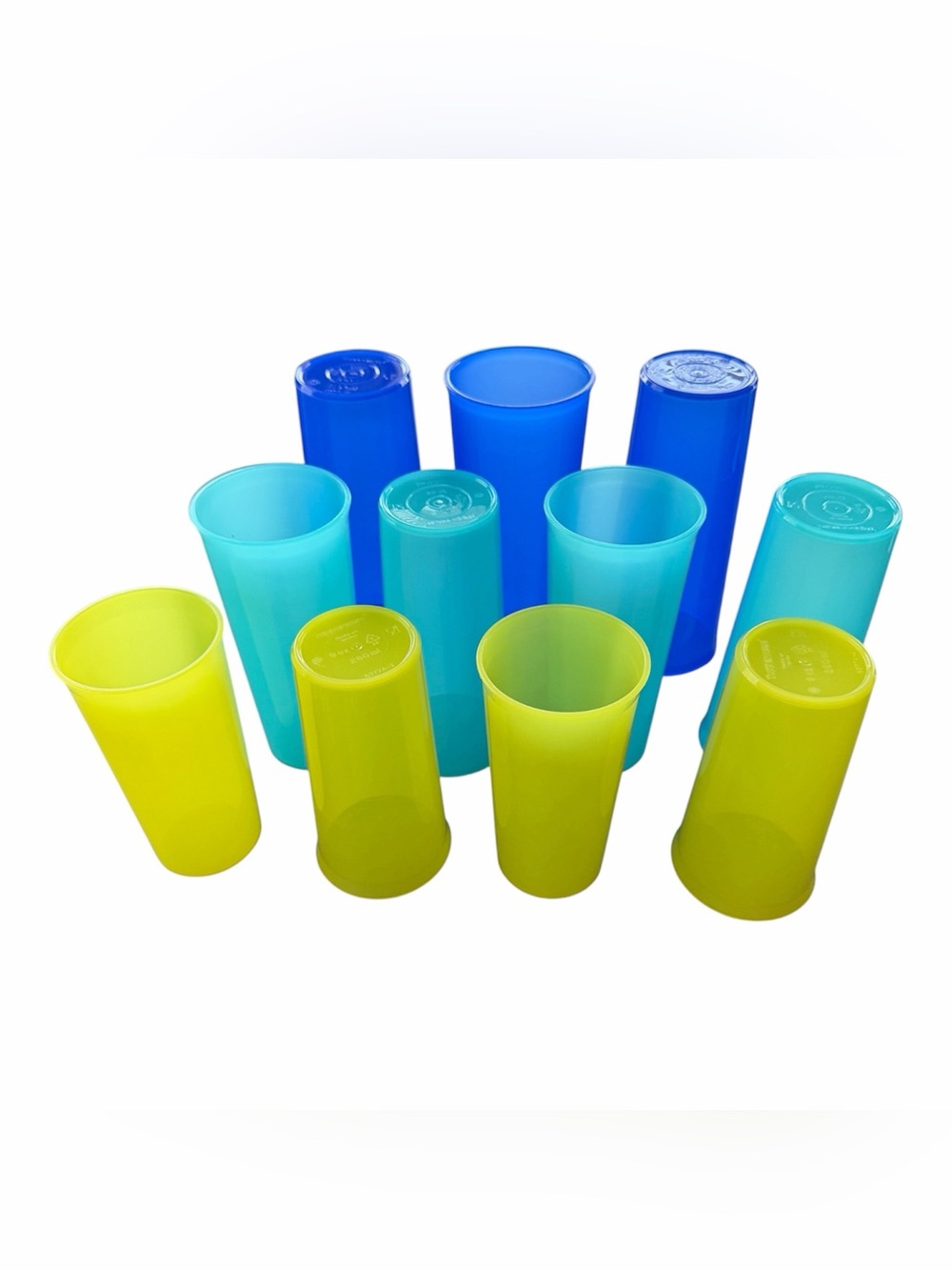Tupperware Stackable Classic Sheer Tumbler Set of 11 multiple sizes/9, 12, 16 oz